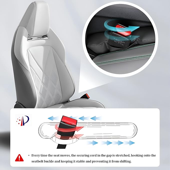 2PCS Car Seat Gap Filler, Soft Foam Automotive Organizer to Fill The Gap Between Seats Console Stop Things from Dropping, Vehicle Seat Side Gap Stopper, Universal for Truck SUV (Black)