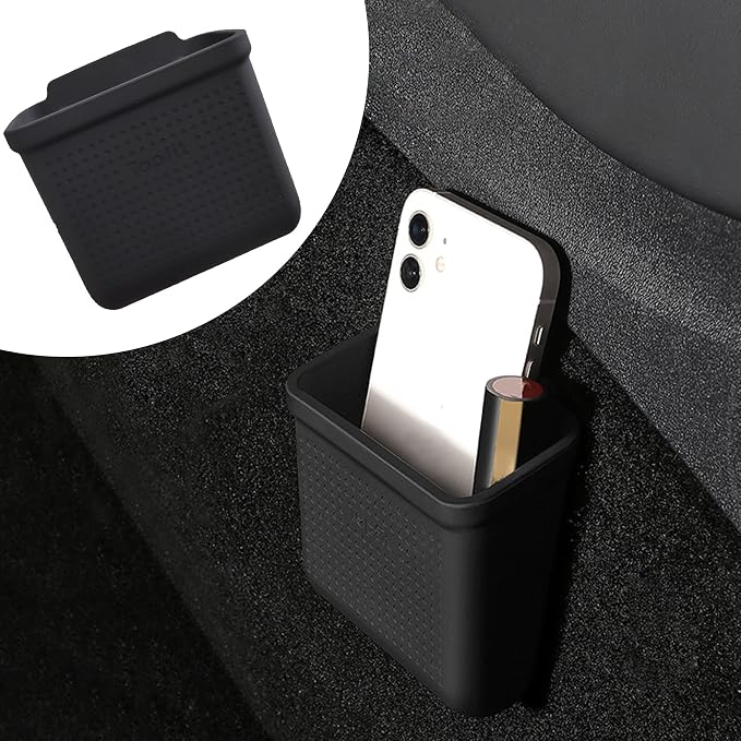 for Tesla Model 3 Model Y Accessories Center Console Organizer Tray Storage Box Cell Phone Pocket Silicone Hook Bag Sunglasses Holder Coin Case for Flocking