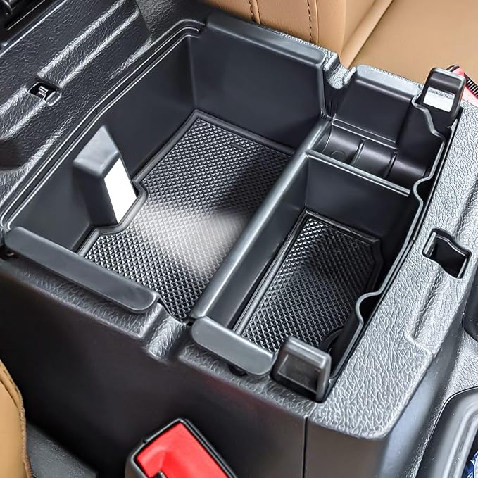 Center Console Organizer Compatible with Jeep Wrangler JL & JLU 2018 2019-2024 2025 2026 Accessories, Gladiator JT Truck 2020 2021 2022 2023-2026 Insert Tray Armrest Storage Box, Black
