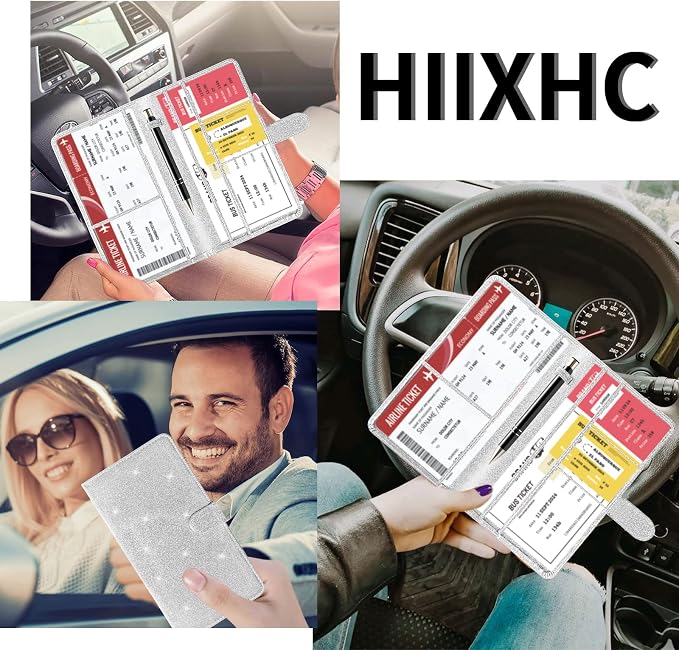 Car Registration and Insurance Card Holder with Magnetic Closure, Leather Vehicle Glove Box Automobile Documents Paperwork Wallet Case Organizer for ID, Driver's License, Key Contact Information Cards