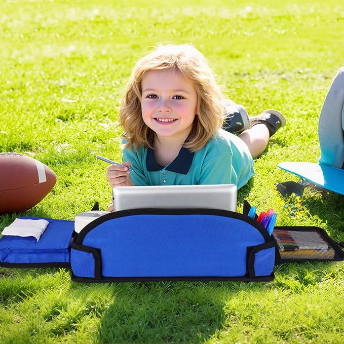 Kids Travel Tray for Airplane - Toddler Car Seat Table Tray, Road Trip Essentials for Boys & Girls, Carseat Lap Desk for Kids Road Trip Activities(Navy Blue)