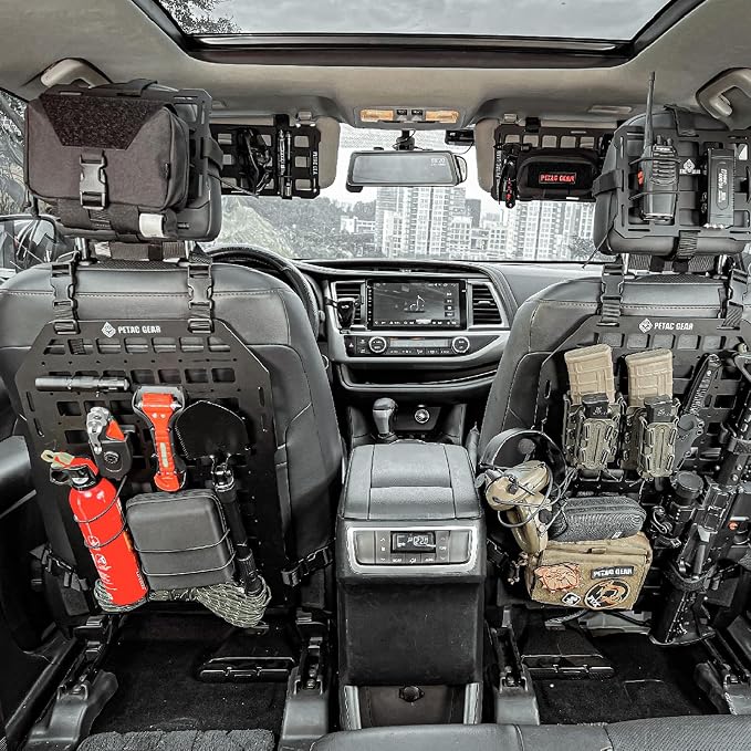 PETAC GEAR Tactical Car Seat Back Organizer | Rigid Molle Panels for Vehicles | Truck Mount Rack Panel for Tactical Gear Accessories. …