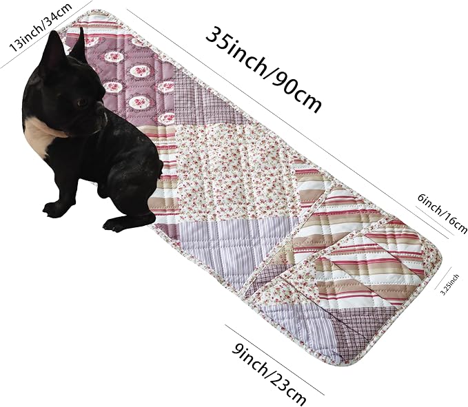 Brilliant Sunshine Pink Rosette and Stripes Patchwork Couch Armrest Organizer, Non Slip Armchair Caddy for Sofa Recliner, Washable Remote Control Holder, Storage for Magazine, Phone, iPad (35"×13")