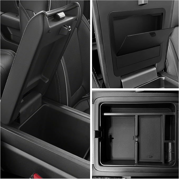 2PCS Center Console Organizer Compatible with Honda 2023-2025 2026 Pilot ＆ 2024-2026 Ridgeline ＆ 2024-2026 Passport Accessories Armrest Hidden Secondary Storage Box Handrail Platform Storage