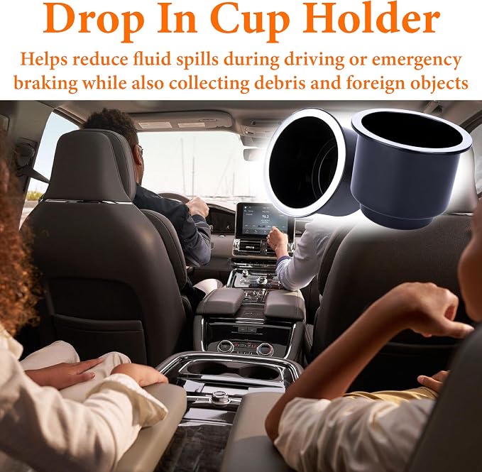 2PCS Cup Holder Insert, Plastic Cupholder Insert for Car, Universal Drop In Cup Holder, Car Seat Cups Holders Replacement for Sofa Boat Rv Couch Golf Cart Truck Poker Table, for 2.8" to 3.7" Cups Base