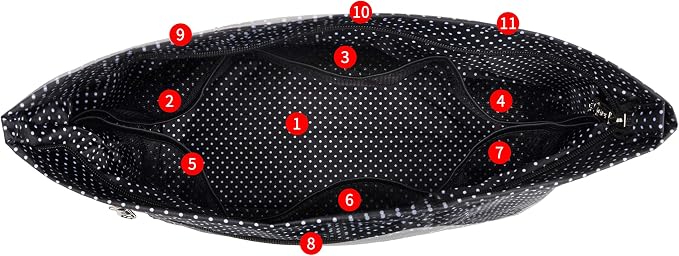 Vercord Handbag Purse Tote Pocketbook Organizer Insert Zipper Closure 11 Pockets 3 Sizes Many Colors