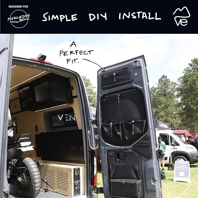 VanEssential Rear Door UPPER Storage Panels (Pair) Designed for Mercedes-Benz VS30 & NCV3 (Van Years 2007 to Current Model)