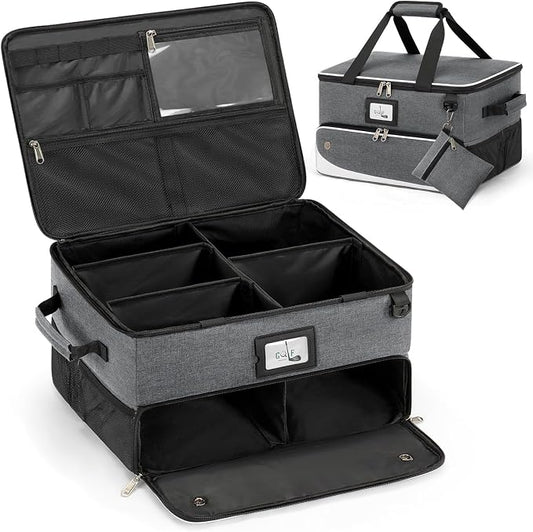 RAINSMORE Golf Trunk Organizer Golf Bag Organizers Golf Shoe Bag with Separate Ventilated Compartment for 2 Pair Shoes Golf Accessories for Balls, Gloves, Clothes