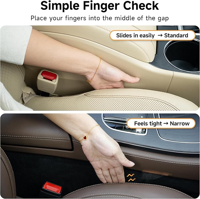 Car Seat Gap Filler Set of 2, 3IN1 Seat Side Gap Filler Plug with Storage Slot & Hook Function, Soft Foam Universal Fit Car SUV Truck Fill Gap Between Seats Console Organizer（Standard Mocha Brown）