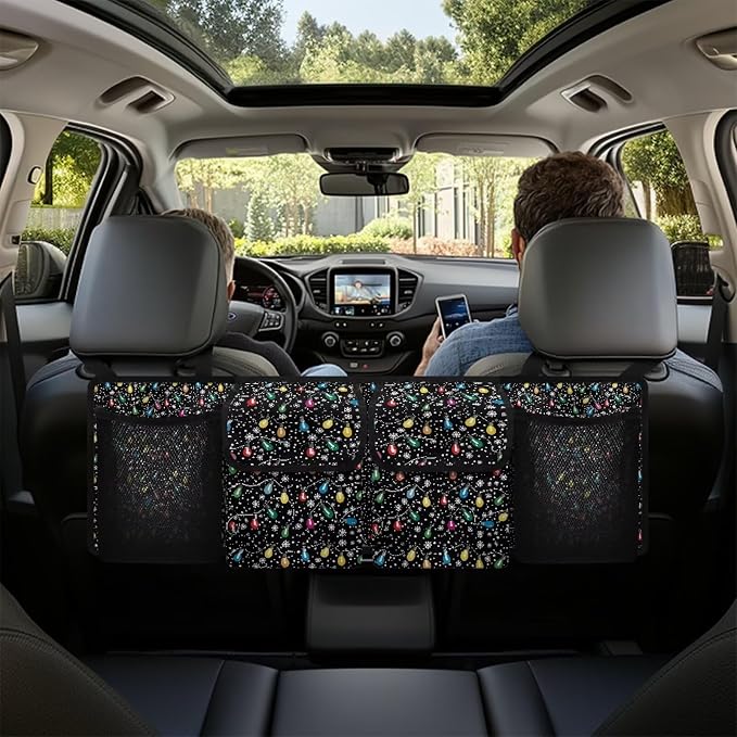 Car Trunk Organizer Hanging Christmas Light Strips Car Back Seat Storage Bag Collapsible Auto Cargo Bag Auto interior Accessories for Most Sedans SUV Jeep Trucks MPV