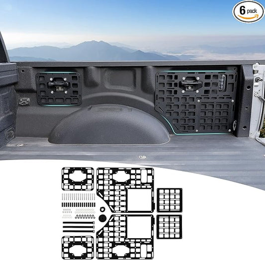 Side Truck Bed Molle Panel Rack System Compatible with 2015-2025 Ford F150 Accessories 5.5FT Cargo Storage Organizer Tools Rack Fit for 2015-2025 F-150 Accessories