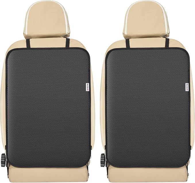 Meolsaek Kick Mats Back Seat Protector, Waterproof Oxford Seat Back Protector, Car Seat Back Protector for Kids, Back of Seat Protector for Kids Feet Car Seat (Black A -2pc)