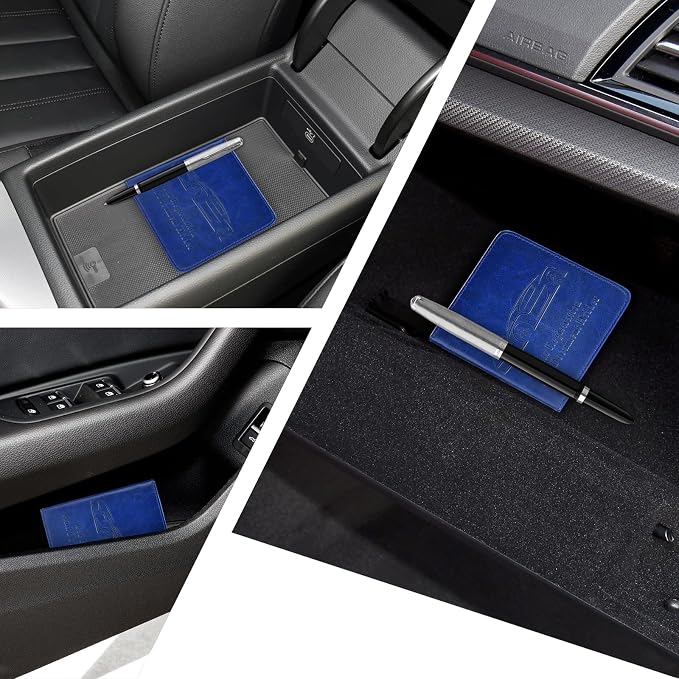Car Registration and Insurance Holder, Vehicle Glove Box Car Organizer with Magnetic Closure for Documents, Cards, License Car Organization, 1-Pack Dark Blue