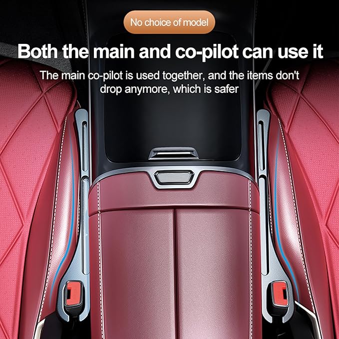 Car Seat Gap Filler, Leather Car Gap Filler Universal Fit for Most Cars, Car Seat Organizer Fill The Gap Between Seat and Consoles, Prevents Things from Falling Out, Pack of 2 PCS (Brown)