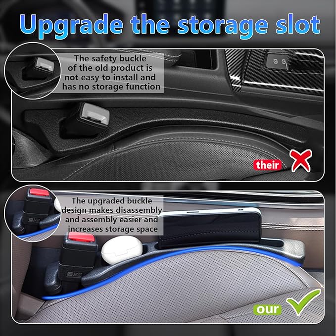 【Compatible with BMW X1 X3 X5】 Seat Gap Filler,No Drop Seat Guard Compatible with BMW X3 X5,Drop Seat Guards for Cars(2Pcs),Emergency Keychain Car Escape Tool(2Pcs)