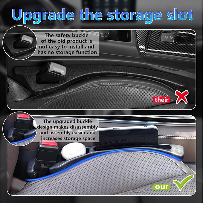 【Compatible with Nissan Rogue】 Seat Gap Filler,No Drop Seat Guard Compatible with Nissan Rogue,Drop Seat Guards for Cars(2Pcs),Emergency Keychain Car Escape Tool(2Pcs)