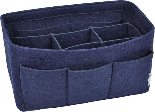 Vercord Felt Purse Organizer Handbag Insert Liner Shaper Bag in Bags for Speedy Neverfull Tote Navy Large