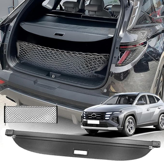 Cargo Cover for Hyundai Tucson 2026 2025 Accessories 2024 2023 2022(Canvas),Retractable Trunk Cover Organizer Security Shielding Shade Tonneau Cover for Hyundai Tucson Accessories