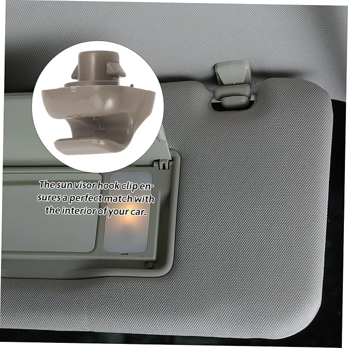 2pcs Grey Sun Visor Clip Holder Interior Visor Retainer Hook Secure Sun Bracket for Vehicles Essential Car Accessory for Fixing