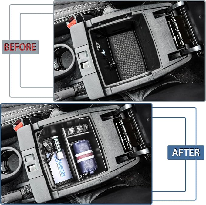 EDBETOS Center Console Organizer Tray Compatible with Jeep Wrangler JK/JKU 2011-2018 Rubicon Sport Sahara Accessories Armrest Storage Glove Box, (Black Trim)