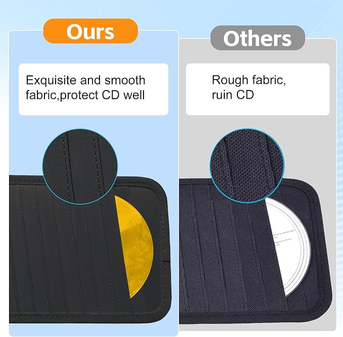 CD Visor Holder, Visor CD Holder 12 DVD Organizer, Elastic Strap | 12 DVD Organizer 1 Mesh Pocket, 1 Pen Holder, For Car