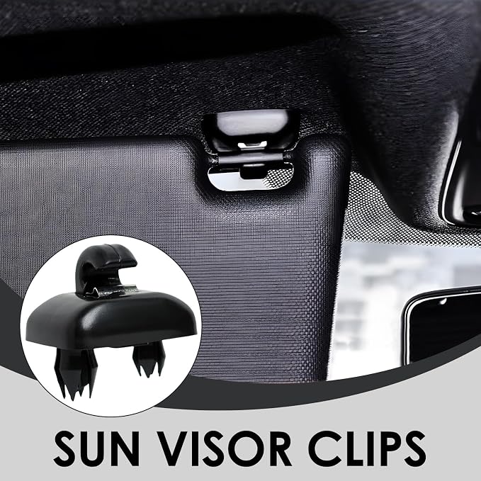 2015 Q5 Sun Visor Clip Replacement Compatible with Audi, Sunvisor Inner Clips for A1 A3 A4 A5 A6 Q3 Q5 S3 S4 S5 TT, ABS Construction Interior Sunscreen Holder Hook, OEM #8U0857562A (Black)