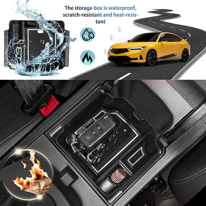 SHAOHAO for 2024 2025 Acura Integra Center Console Organizer Compatible with 2023 2024 2025 Acura Integra Accessories Armrest Insert Storage Box Console Tray Integra 2025 Interior Accessory Organizer