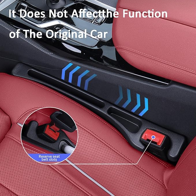 2 Pack Car Seat Gap Filler with Dual Slot Design, 2025 New No Drop Seat Guard for Cars SUV Trucks, Car Accessories Interior Prevent Stop Cellphone Wallet Keys Coins and Card from Dropping