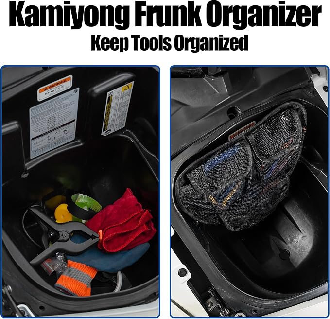 Front Trunk Organizer with Mesh Pocket for Spyder, Frunk Tool Bag Side Wall Storage Accessories for Can-Am Spyder F3 F3-S F3-T F3-L 2015-2025, (Black Style)
