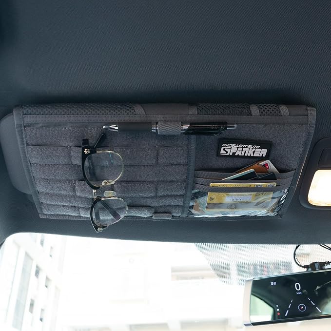 EXCELLENT ELITE SPANKER Tactical Visor Panel Organizer for Pickup F150 Large Molle Vehicle Sun Visor Holder Car Sunshade Storage Pouch
