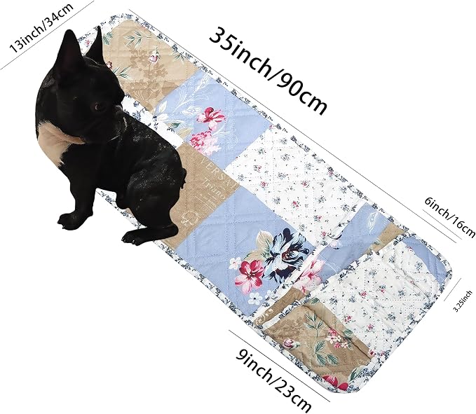 Brilliant Sunshine Blue Beige Roses Toile Patchwork Couch Armrest Organizer, Non Slip Armchair Caddy for Sofa Recliner, Washable Remote Control Holder, Storage for Magazine, Phone, iPad (35"×13")