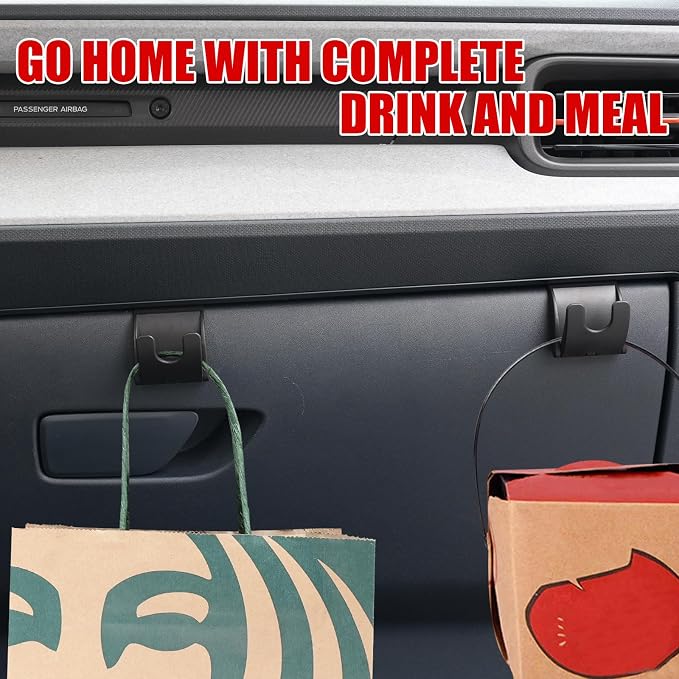 Mabett Glove Box Organizer Hooks for Ford Maverick 2026 2022-2025 Accessories, Snap-in Organizer Storage Hook Clips for Hanging Luggage Bag Umbrella Grocery Bag (Hooks)