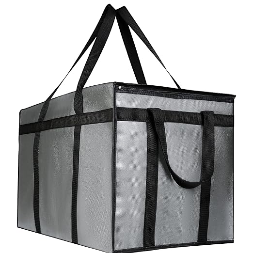 musbus 4 PACK XXXL Insulated Food Delivery Bag Cooler Bags Keep Food Warm Catering Therma for doordash Catering Cooler Bags Therma 22w x 14 lx 13d Shopper hot Grey