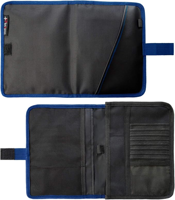 Glove Box Compartment Organizer - Car Document Holder - Owner Manual Case Pouch - Vehicle Storage Wallet for Registration & Insurance Card - Premium Auto Paperwork Holder - Log Book included - Blue