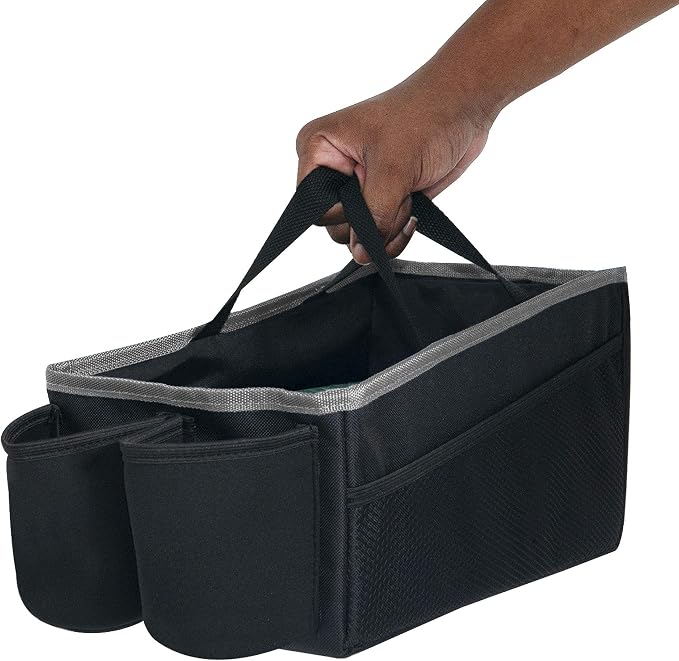 FH Group E-Z Travel Multi-Use Car Organizer with Cup Holders | Back Seat Storage Black