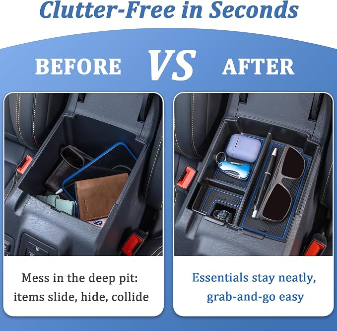 TOPINSTALL Blue 2025+ Upgraded Tray Compatible with Ford Bronco 2025 2026 4-Door Automatic Transmission, Full Size Bronco Console Organizer (NOT for Manual & 2-Door & Sport Model)
