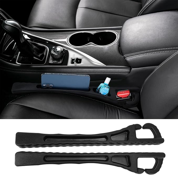 Car Seat Side Gap Filler 2Pcs for BMW 2023 2024 2025 X3 X7 3 5 Series 328i 528i 535i 530i 540i 2013-2017 320i 330i 325i X1 X2 X4 X6 e90 2018-2024 e60 f30 Anti-Drop Car Storage Bag with Phone Holder