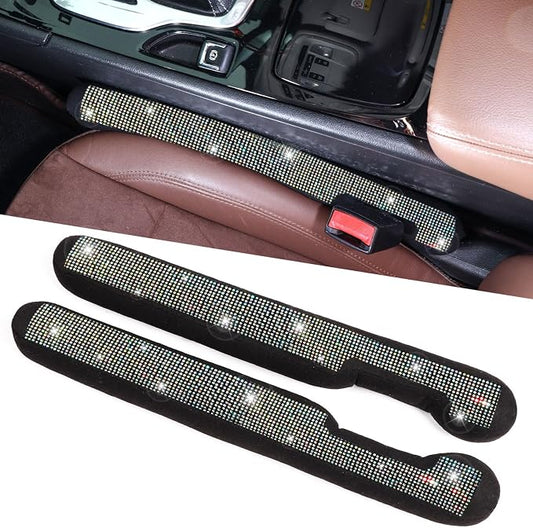 ToBeQueen Bling Car Seat Gap Filler, Handmade Crystal Diamond Rhinestone Colorful Bling Car Accessories for Women, Universal Fit for Car SUV Truck(AB Color)