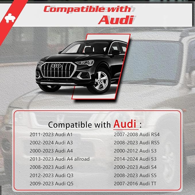 OTUAYAUTO 2PCS Audi Inner Sun Visor Clips, Upgraded Car Interior Sunscreen Holder Hook - Compatible with Audi Q5 Q3 A1 A3 A4 A5 S3 S4 S5 TT, OEM: 8U0857562A
