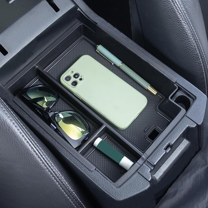 JKCOVER Center Console Full Organizer Tray Compatible with Toyota 4Runner 2010-2020 2021 2022 2023 2024 Accessories,Insert Armrest Box Secondary Storage ABS Black Materials