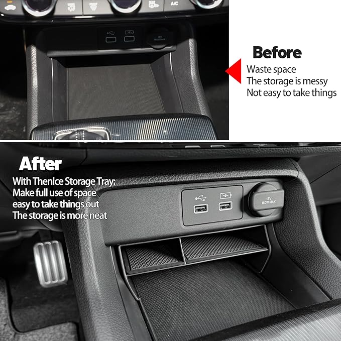 Thenice for 11th Gen Civic Center Console Organizer Caddy Glove Storage Box Compatible with Honda Civic 2022 2023 2024 2025 2026