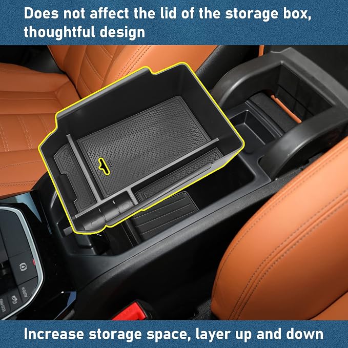 Compatible with BMW X3 Center Console Organizer 2018-2024,for 2019-2024 X4 Console Organizer Tray, for X3 G01/X4 G02 Center Aremrest Secondary Storage Box With Coin Holder(Not Fit 2025+)