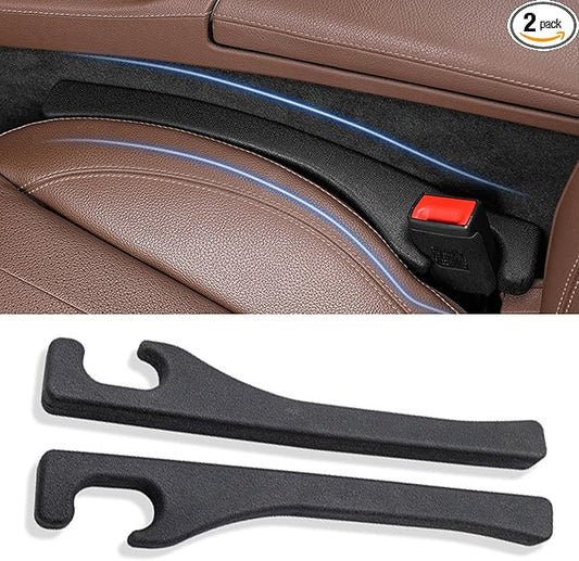 Car Seat Gap Filler 2 Pack,Universal Fit Car Seat Gap Stopper to Fill The Gap Between Seat and Console,Car Accessories Interior Prevent Stop Cellphone Wallet Keys Coins and Card from Dropping