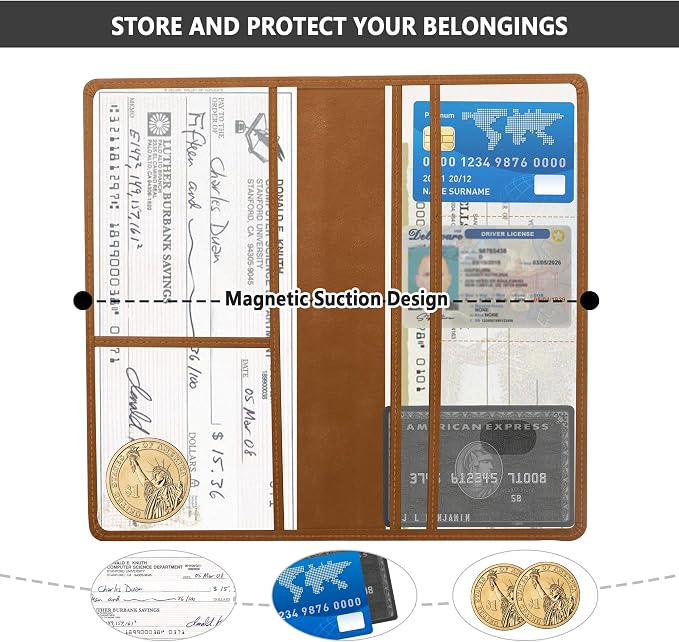Car Registration and Insurance Holder,PU Leather Car Glove Box Organizer Car Document Holder for ID,Driver's License,Universal Car Organizer Car Accessories for Women/Men(Brown)