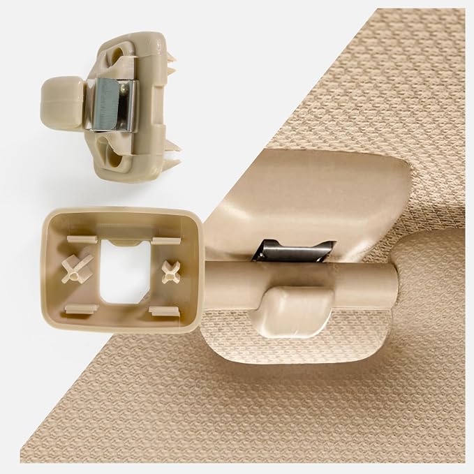 Click&Fit Beige Sun Visor Clips for Audi A1 A3 A4 A5 Q3 Q5 TT 8E0857562 | Fits for A4 Q5 A5 A3 A1 Q3 TT. Beige Pair, Sunvisor Holders, replaces 8U0857562A.