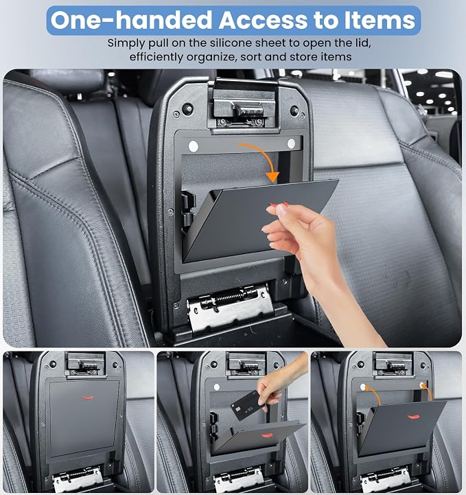 Sinvanho Center Console Organizer Compatible with 2024 2025 Toyota Tacoma (4th Gen) Accessories, Interior Insert Magnet Armrest Box Hidden Secondary Secret Privacy Storage Box Tray Coin Holder, 2 PCS
