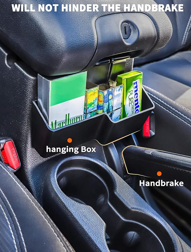 Savadicar JK Center Console Hanging Storage Box, Armrest Organizer Tray for 2011-2018 Jeep Wrangler JK JKU 2/4 Door, Interior Accessories, Patented Design, Black, 1 PCs