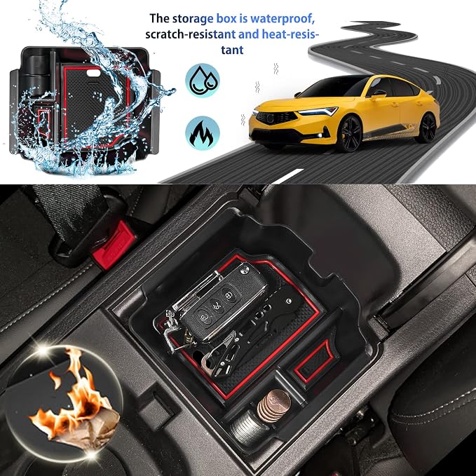 SHAOHAO for 2024 2025 Acura Integra Center Console Organizer Compatible with 2023 2024 2025 Acura Integra Accessories Armrest Insert Storage Box Console Tray Integra 2025 Interior Accessory Organizer