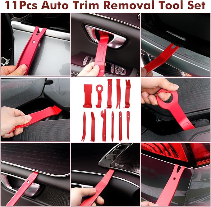 GLK 248pcs Trim Removal Tool, Pry Tool, Door Panel Radio/Stereo Terminal Removal Tool Kit, Fasteners Remover, with Car Retainer Bumper Clips,Automotive Hook Set, Blue