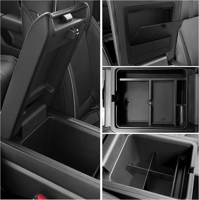 3PCS Center Console Organizer Compatible with Honda 2023-2025 2026 Pilot ＆ 2024-2026 Ridgeline ＆ 2024-2026 Passport Accessories Center Console Dividers Organizer Hidden Storage Boxv